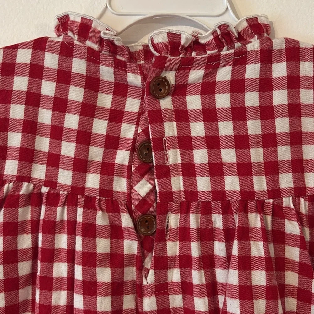 Merce and Me Red and White Plaid Gingham Patriotic Casual Dress size 6